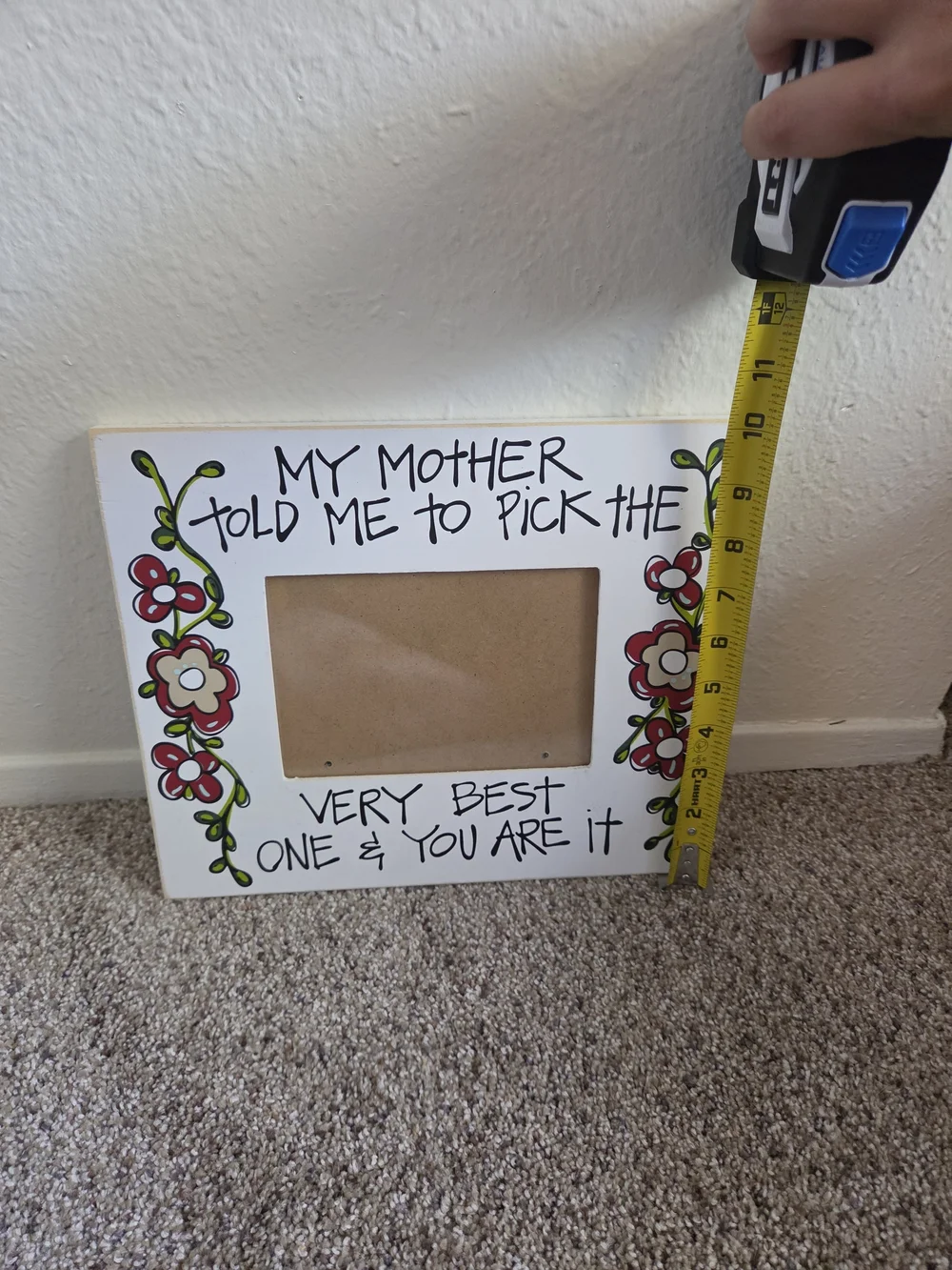 White Floral Sentiment Photo Frame - 